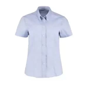 Kustom Kit Ladies Corporate Oxford Short Sleeve Shirt (12) (Light Blue)