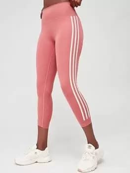 adidas Optime Training Icons 7/8 Leggings - Light Red, Light Red, Size L, Women