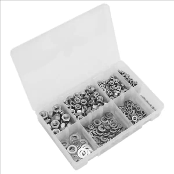 Sealey Stainless Steel Nut and Washer Assortment 500pc M5-M10