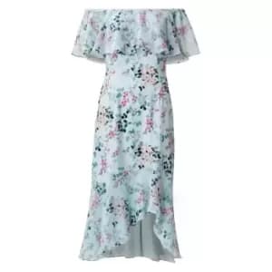 Adrianna Papell Print Off Shoulder Midi Dress - Multi