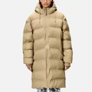 Rains Alta Long Coated-Shell Puffer Jacket - S