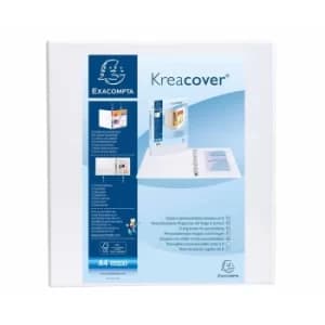 Kreacover Ring Binder PP A4+ 4D Rings 60mm, S90mm, A4+, White, Pack of 10