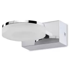 Nimbus Wall Lamp 1 Light 5W LED 3000K, 450lm, Polished Chrome/Frosted Acrylic, 3yrs Warranty