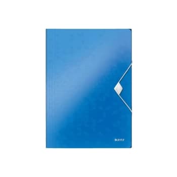 WOW 3 Flap Folder A4 Polypropylene 150 Sheet Capacity Blue Metallic - Outer Carton of 10