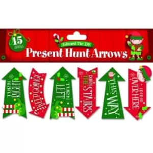 Eurowrap Present Hunt Arrow Christmas Decoration (Pack of 15) (One Size) (Red/Green)