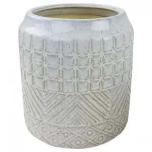 White Star Textured Stoneware Planter 20cm