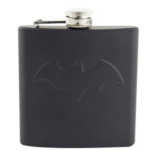 Robert Dyas Batman Stainless Steel Hip Flask with Matt Black Finish