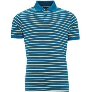 Barbour Mens Styhead Stripe Polo Lyons Blue Large