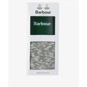 Barbour Hip Flask And Sock Gift Set - Green