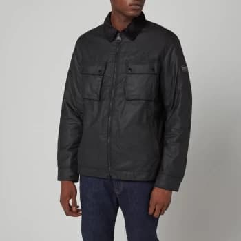 Barbour International Mens Accelerator Baffins Wax Jacket - Black - L
