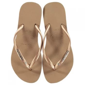 Havaianas Crystal Logo Flip Flops - ROSE GOLD