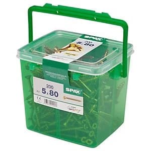 Spax Pz Countersunk Yellox Screws Bulk Tub - 5x80mm Pack Of 200