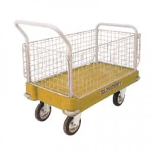 Slingsby Plastic Platform Truck 2 End 2 Mesh Sides Yellow 308512