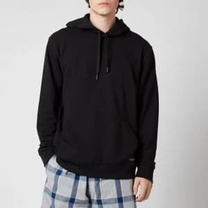 Calvin Klein Mens Pullover Chest Logo Hoodie - Black - M
