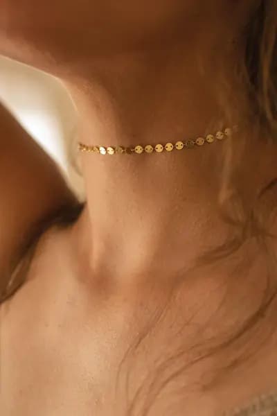 Elk & Bloom Dainty Gold 14K Disc Choker Gold