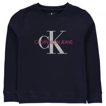 Calvin Klein Junior Boys Monogram Terry Sweatshirt - Peacoat