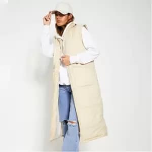 I Saw It First Midi Padded Gilet - Brown