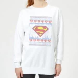 DC Supergirl Knit Womens Christmas Sweatshirt - White