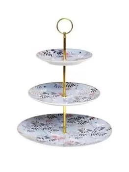 Sara Miller 3 Tiered Cake Stand -Crane Garden Sky Blue