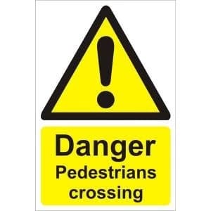 Warehouse Sign 400x600 Plastic Danger Pedestrians crossing Ref
