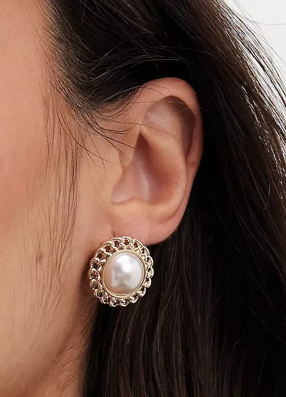 Jon Richard Gold Plated Chain And Pearl Stud Earrings Jewellery Sets One Size Gold 70533010000