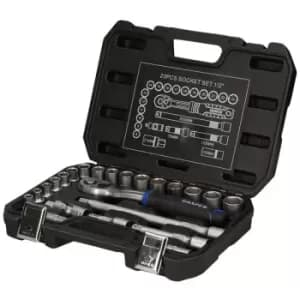 21442 HI-TORQ Metric Socket Set, 1/2' Sq. Dr. (23 Piece) - Draper