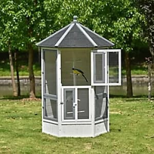 PawHut Large Wooden Bird Cage 25 x 125 x 183 cm