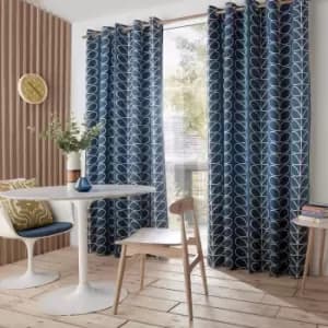 Orla Kiely Linear Stem Curtains, 117 x 183cm, Whale