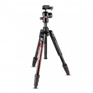 Manfrotto MKBFRTA4RD BH Befree Advanced Travel Aluminum Tripod with 494 Ball Head Twist Locks Red