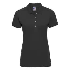 Russell Womens/Ladies Stretch Short Sleeve Polo Shirt (M) (Black)
