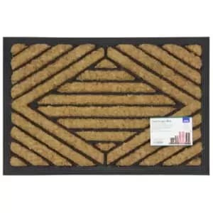 Heavy Duty Rubber Coir Tuffscrape Outdoor Door Mat, Stripes, 40 x 60cm - JVL