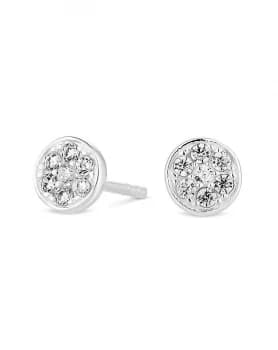 Simply Silver Pave Stud Earring
