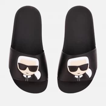 KARL LAGERFELD Womens Kondo II Ikonic Slide Sandals - Black - UK 2