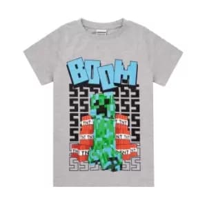 Minecraft Boys Boom T-Shirt (11-12 Years) (Grey)