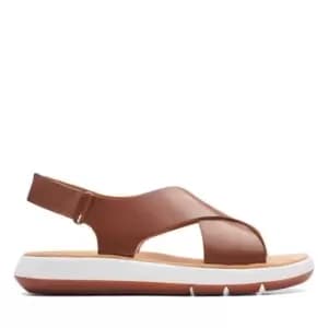 Clarks Jemsa Cross Flat Sandals - Brown