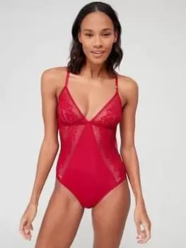 Tommy Hilfiger Lace Bodysuit - Red, Size L, Women