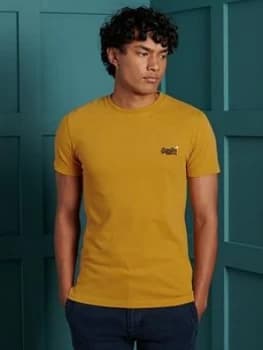 Superdry Orange Label Vintage T Shirt, Gold, Size 2XL, Men