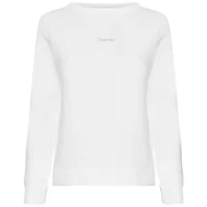 Calvin Klein Zebra Organic Logo Fleece Sweatshirt - White, Size S, Women