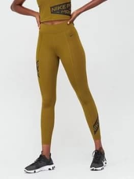 Nike Pro Training Trompe Legging - Olive