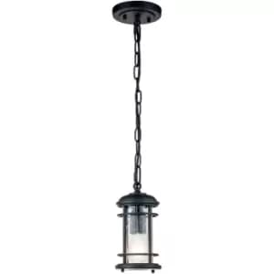 Elstead Feiss Lighthouse Outdoor Pendant Ceiling Light Textured Black, IP44