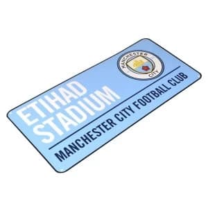 Man City Colour Metal Street Sign New Crest