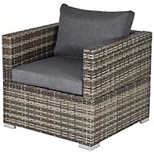 Outsunny Rattan Single-Seat Sofa 860-141V70CG Deep Grey