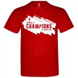 Liverpool FC Mens Champions League Winners T-Shirt (S) (Red)