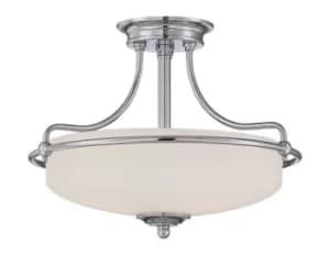 Griffin 3 Light Semi Flush Ceiling Light Polished Chrome, E27