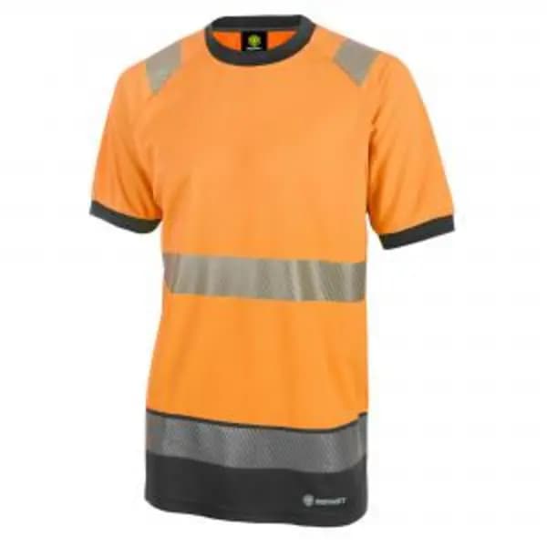 Beeswift High Visibility Two Tone Short Sleeve T Shirt Orange Black BESWHVTT001ORBLM