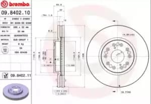 BREMBO Brake disc 09.8402.11 Brake rotor,Brake discs LEXUS,IS I (JCE1_, GXE1_),GS (UZS161, JZS160),IS SportCross,GS (JZS147_)
