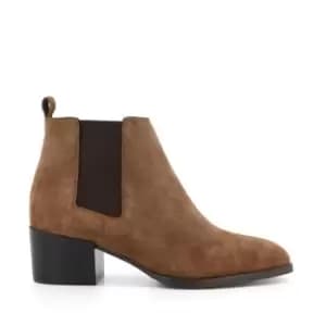Dune London Payger Nubuck Heeled Boot - Brown