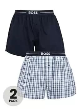 BOSS Bodywear 2 Pack Woven Boxer - Multi, Dark Blue, Size S, Men