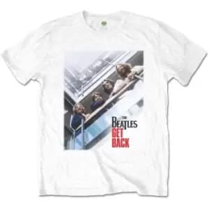 The Beatles - Get Back Poster Unisex Large T-Shirt - White