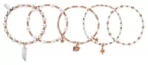 ChloBo MBSTA5L Mixed Metal Lucky Stack Of 5 Rose Gold Plated Jewellery